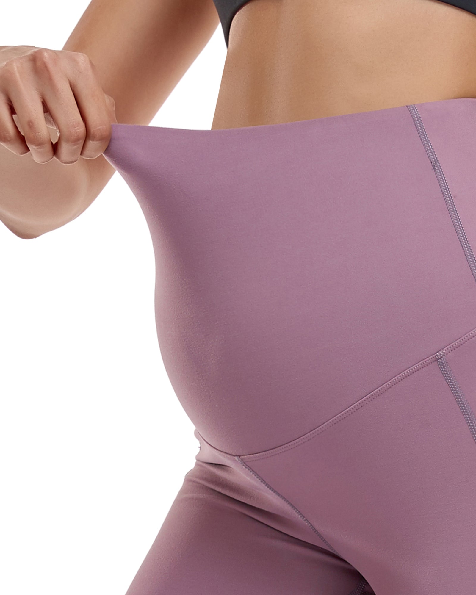 Women's Ultra-Soft Stretchy Maternity Legging Shorts Purple