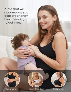 HOFISH Seamless Support Nursing Bra Medium Impact Maternity Nursing Sports Bras Breastfeeding Bra for Pregnancy Postpartum