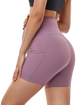 Women's Ultra-Soft Stretchy Maternity Legging Shorts Purple