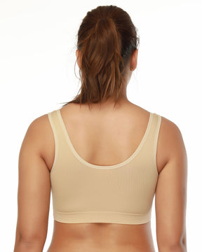 HOFISH Women's Seamless Wirefree Maternity Breastfeeding Bra Everyday Sleep Bra  black/Beige/Cream