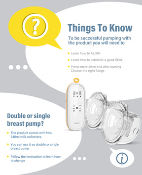 Electric Portable Breast Pump-Hands-Free Double Breast Pump with 3 Modes & 9 Levels-Wearable Breast Pump with 28 MM Flange-8009D