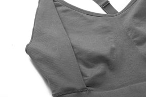 HOFISH Women's Breast Feeding Tops,Maternity Nursing Cami with Build in Shelf Bra Non-padded  Greyx 3