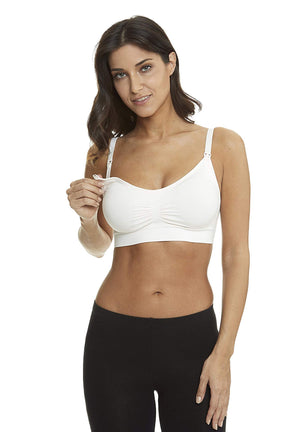 HOFISH 3PACK Full Bust Seamless Nursing Maternity Bras Bralette S-XXL with Extra Bra Extenders & Clips Pink